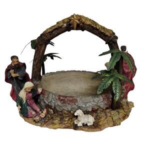 🌟🎄Nativity Manger Centerpiece Planter Christmas Holiday Display Rustic 🌿🌴